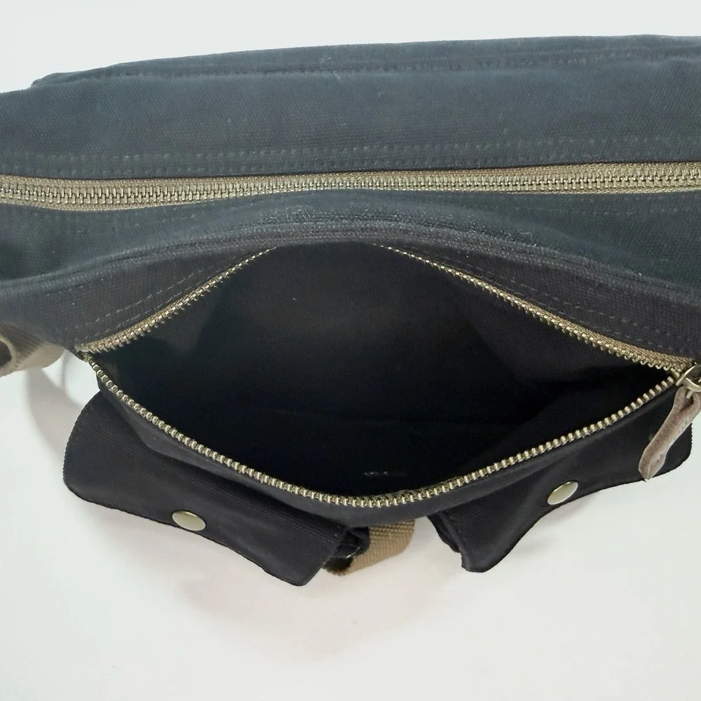 Gootium Canvas Messenger Bag Crossbody Black Multi Pocket‎ EDC Travel